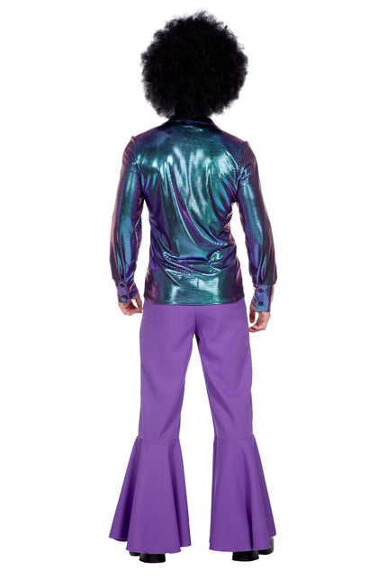 Blusa Disco Azul Morado Metalizado