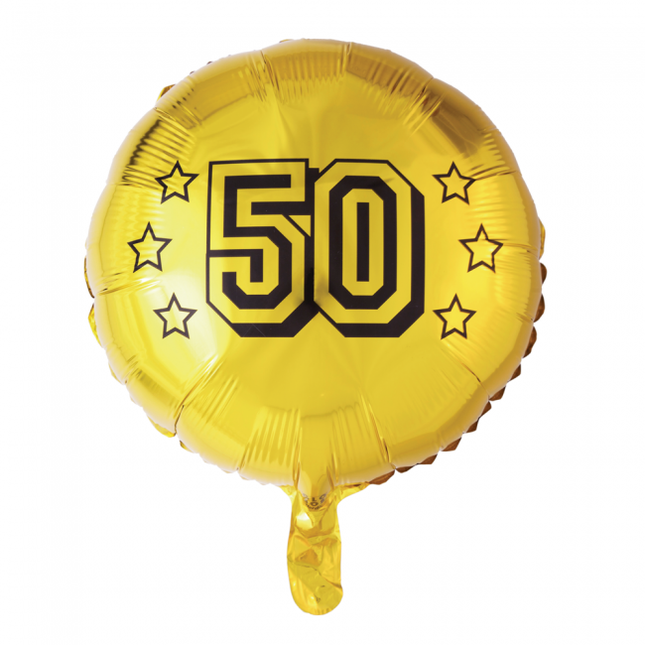 Globo de Helio 50 Años Oro 45cm vacío