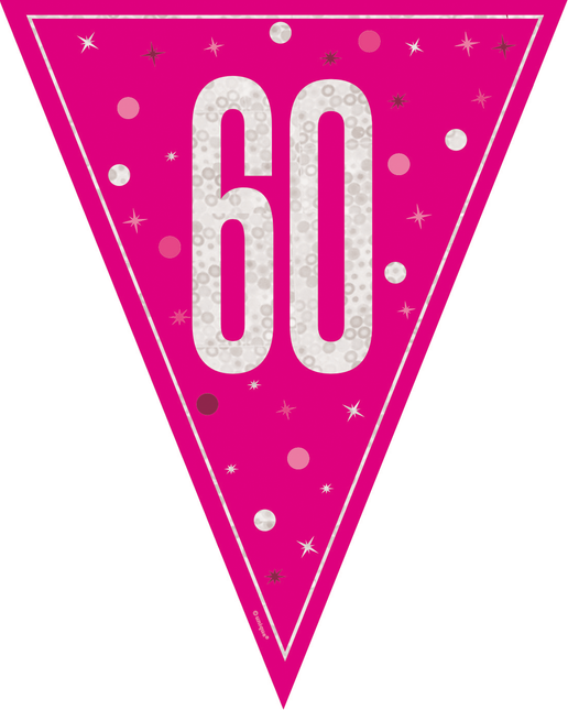 60 Años Guirnalda Rosa 2,5m