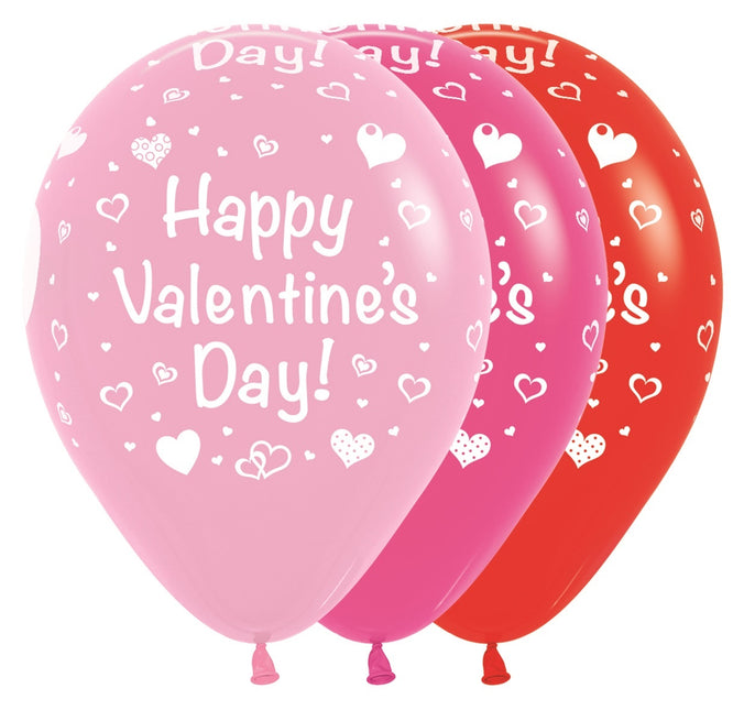 Globos Feliz San Valentín Mix 30cm 25pcs