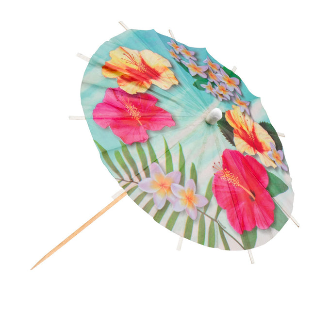 Hawaii Palos de cóctel Parasol Paradise 18cm 6pcs