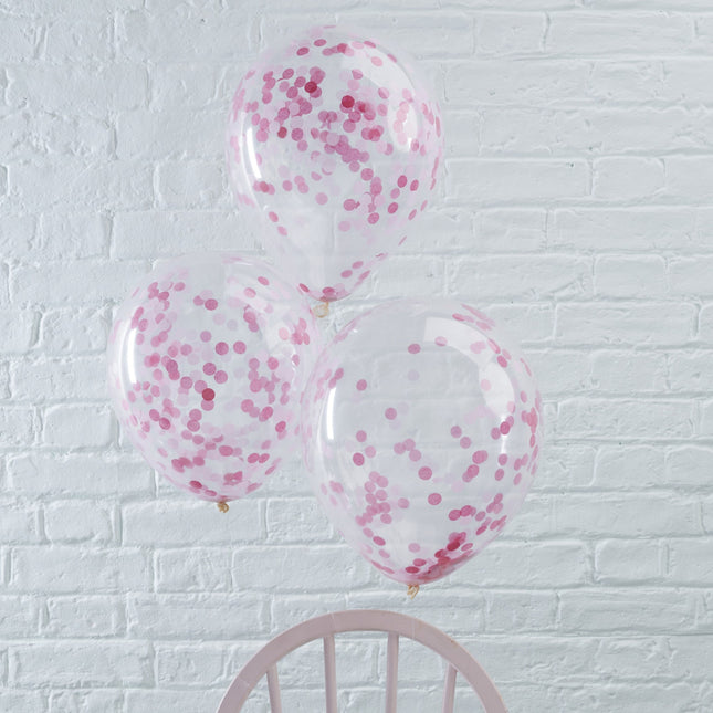 Globos Confeti Rosa 30cm 5pcs