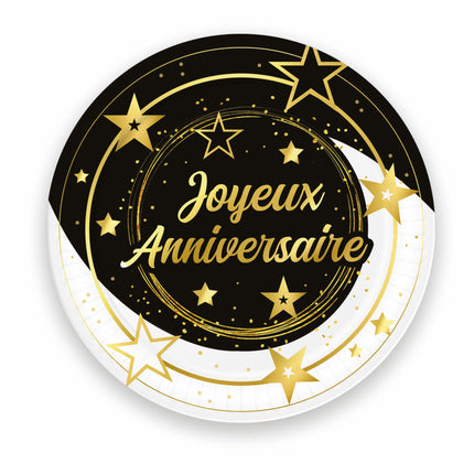 Joyeux Anniversaire Platos Papel 23cm 6pcs