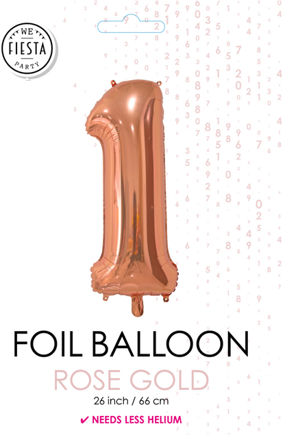 Globo Foil Figura 1 Oro Rosa 66cm