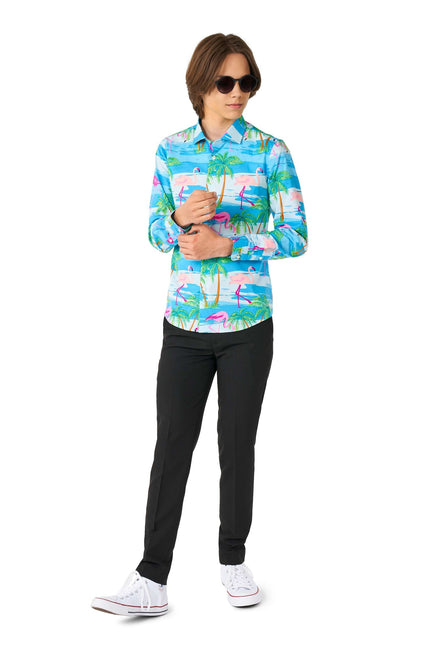 Camiseta Hawaii Flamingo Adolescente Niño Adolescente OppoSuits