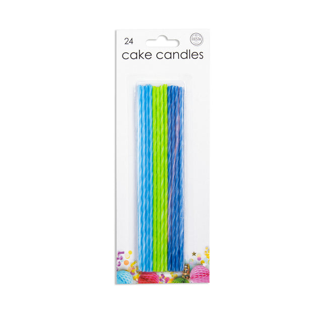 Velas de Cumpleaños Azul 17cm 24pcs