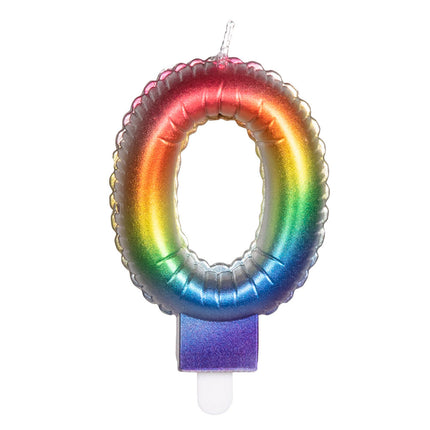 Vela Arco Iris 0 Año 8cm