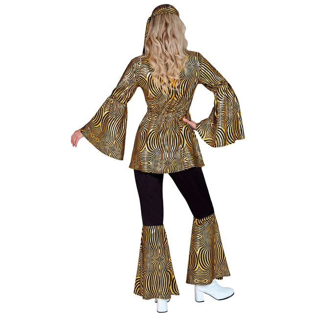 Disfraz Hippie 60S Oro Mujer