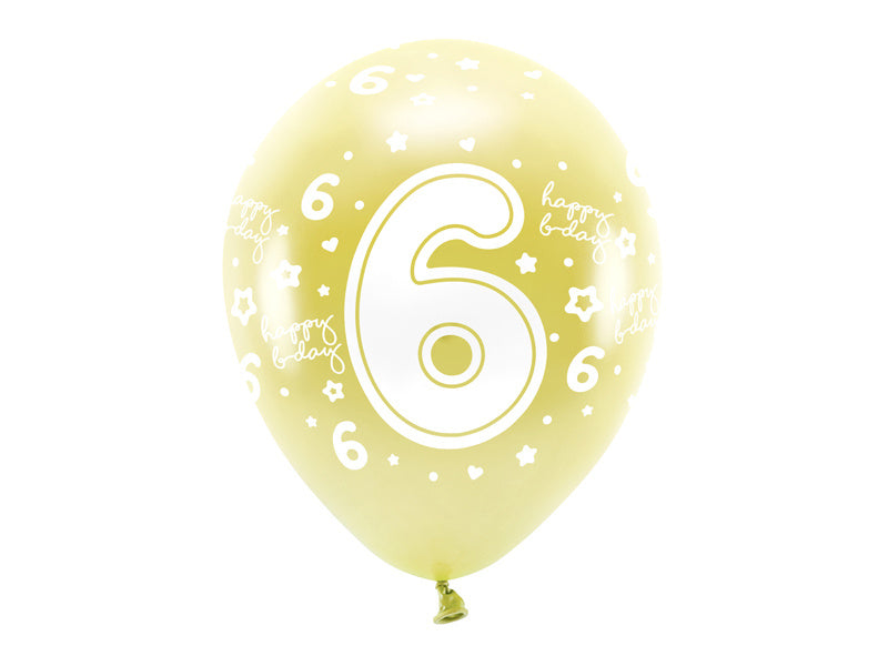 Globos 6 Años Oro 33cm 6pcs