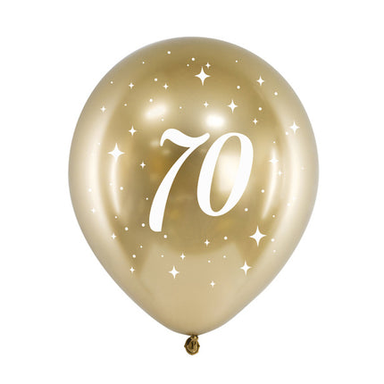 Globos 70 Años Oro 30cm 6pcs