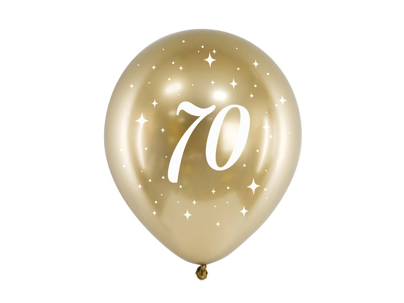 Globos 70 Años Oro 30cm 6pcs