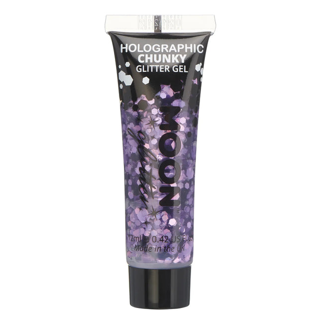 Purpurina Lunar Holográfica Purpurina Gruesa Gel Morado 12ml