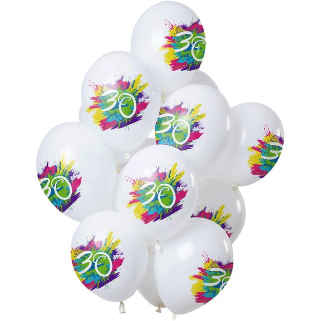 Globos Fiesta 30 Años 30cm 12pcs