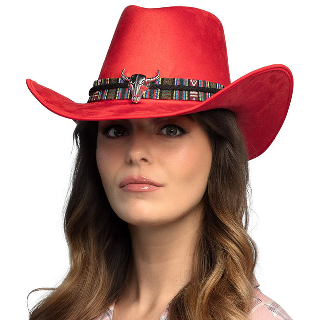 Sombrero Vaquero Rojo Luxe