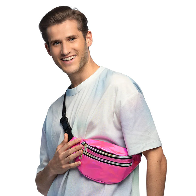 Bolsa Hip Rosa Holográfica