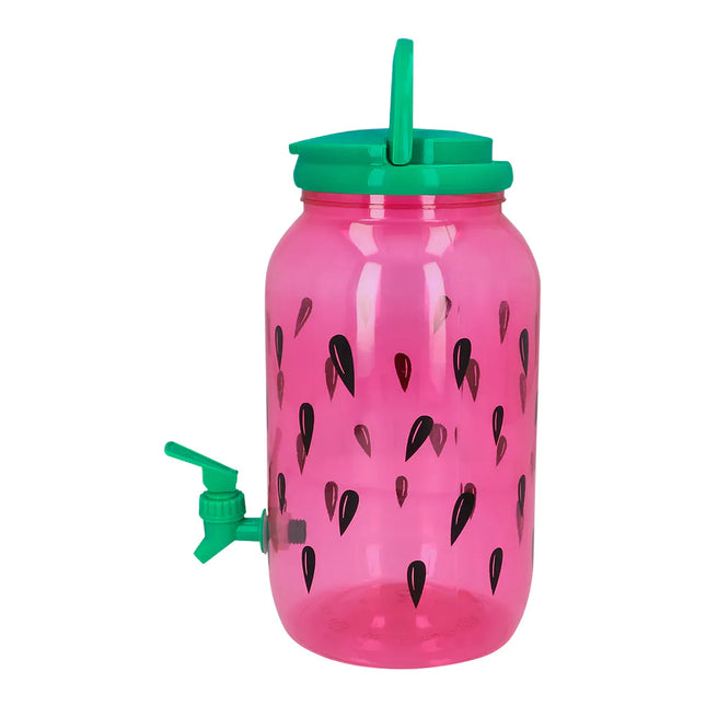 Dispensador de Bebidas Verde/Rosa Sandía Con Grifo 3,8l