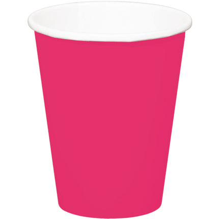 Vasos Fucsia Cartón 350ml 8uds.