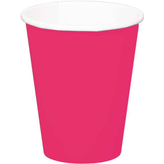 Vasos Fucsia Cartón 350ml 8pcs