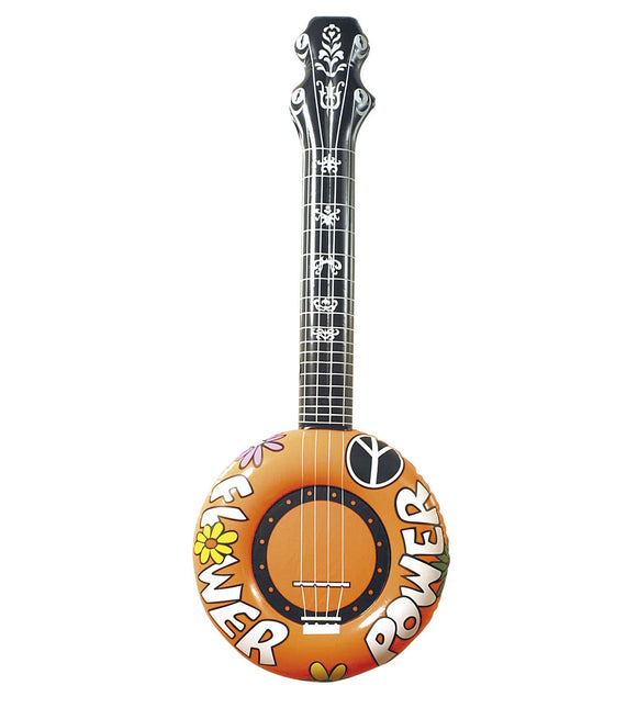 Hippie 60S Banjo Falso Naranja Hinchable 1m