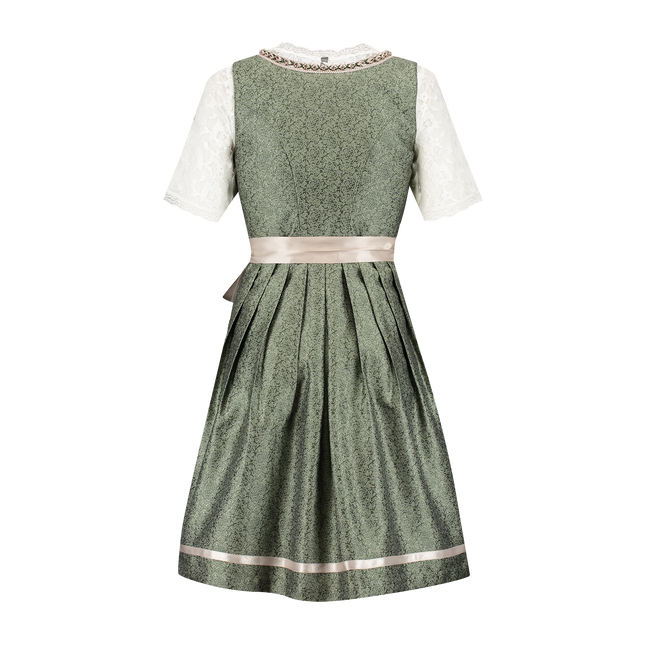 Rosa Blanco Crema Vestido Dirndl Oktoberfest Damas Jaquard Gris