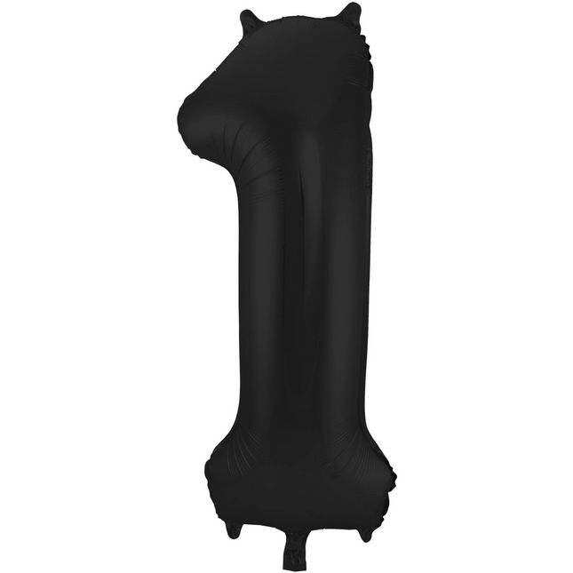 Globo Foil Figura 1 Negro Mate XL 86cm vacío