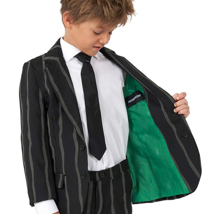 Traje Negro A Rayas Niño Suitmeister