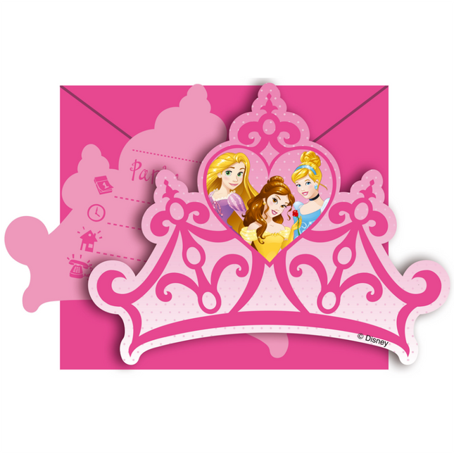 Invitaciones Princesas Disney 6pcs