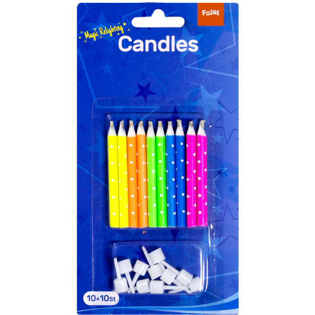 Velas de Cumpleaños No Inflables 6cm 10pcs