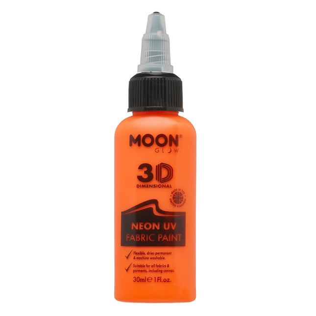 Moon Glow Pintura UV Neón para Telas 30ml Naranja Intenso 30ml