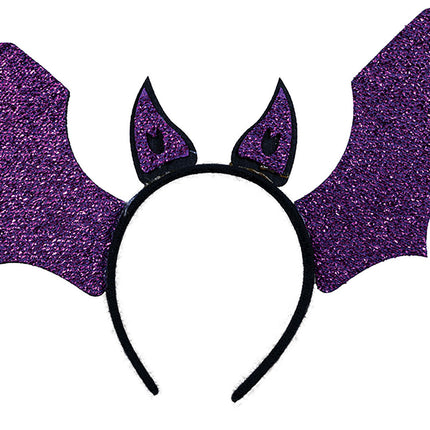 Diadema de Halloween Morada Murciélago