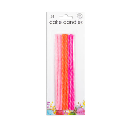 Velas de Cumpleaños Rosa 17cm 24pcs