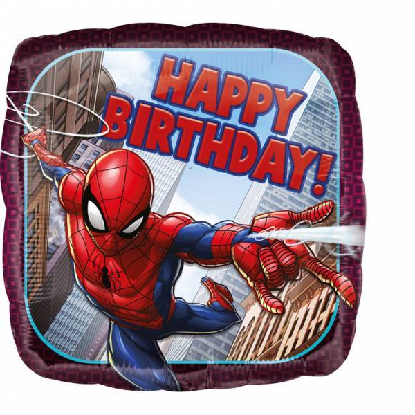Globo de Helio Spiderman Feliz Cumpleaños 45cm vacio