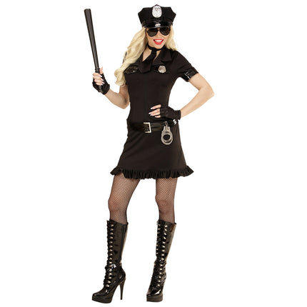 Vestido Policía Negro Damas Corto