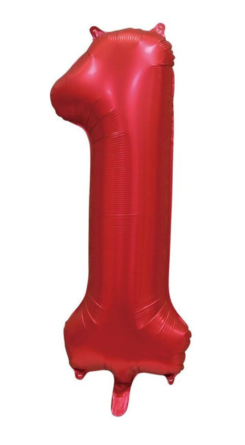 Globo Rojo Figura 1 Año Brillante 86cm