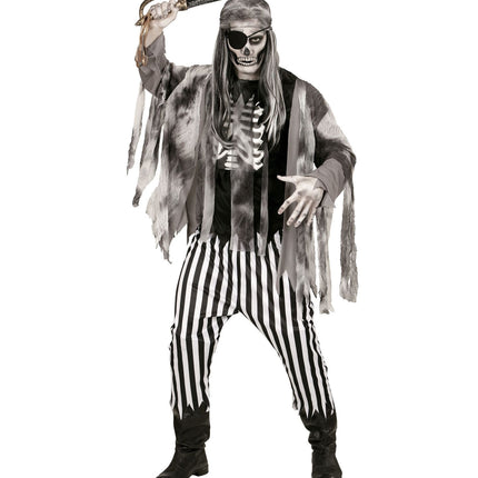 Disfraz de Halloween Negro Blanco Hombre Fantasma Pirata