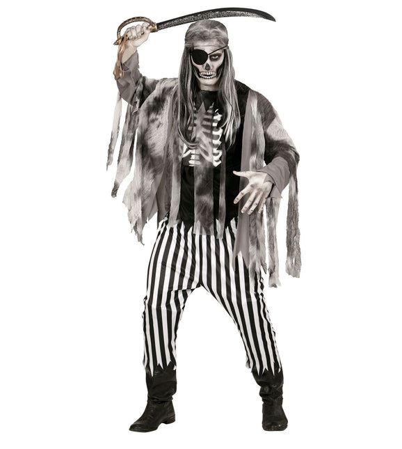 Disfraz de Halloween Negro Blanco Hombre Fantasma Pirata