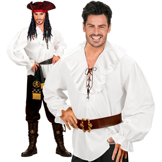 Blusa Blanca Hombres Piratas/Renacimiento