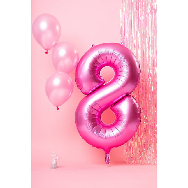 Globo Foil Figura 8 Rosa Mate XL 86cm vacío