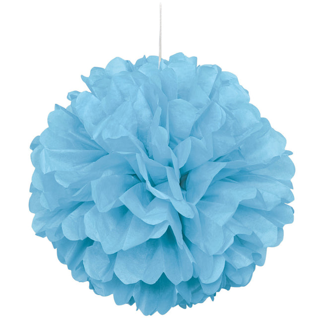 Pompón Azul Claro 20cm 3pcs