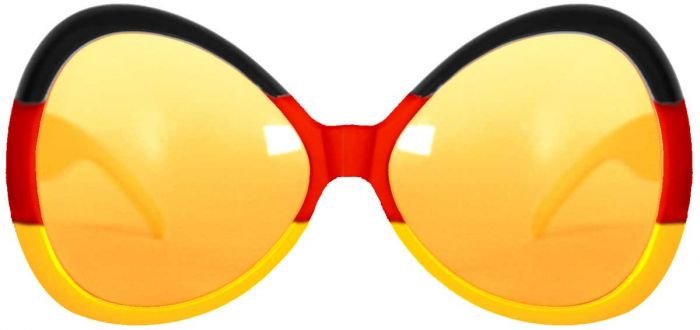 Negro Rojo Amarillo Gafas XL