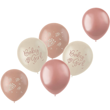 Globos de Nacimiento Babygirl 33cm 6pcs