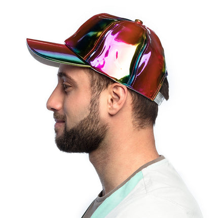 Gorra Holográfica Arco Iris Ajustable 26cm