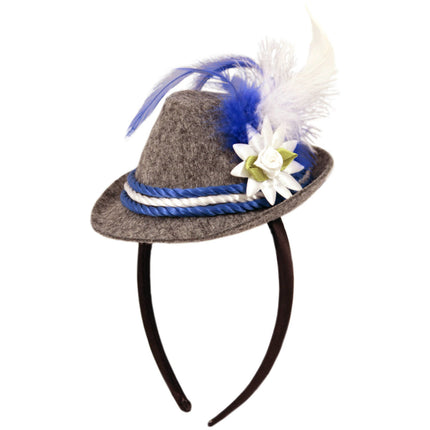 Diadema Oktoberfest Sombrero Tiroler Azul