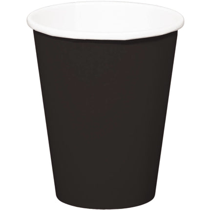 Vasos Negros Cartón 350ml 8pcs