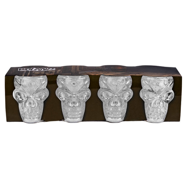 Vasos de chupito Halloween Calavera 50ml 4uds.