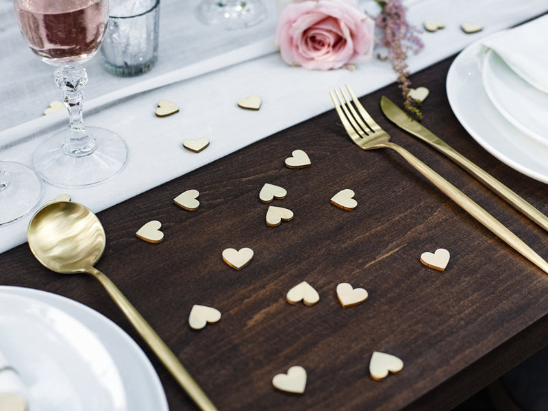 Decoración de Mesa Corazones de Madera 2cm 50pcs