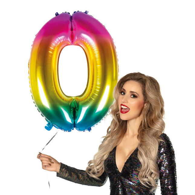 Globo Figura Arco Iris 0 Año 86cm