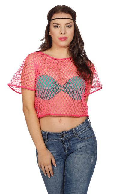 Camisa de rejilla rosa