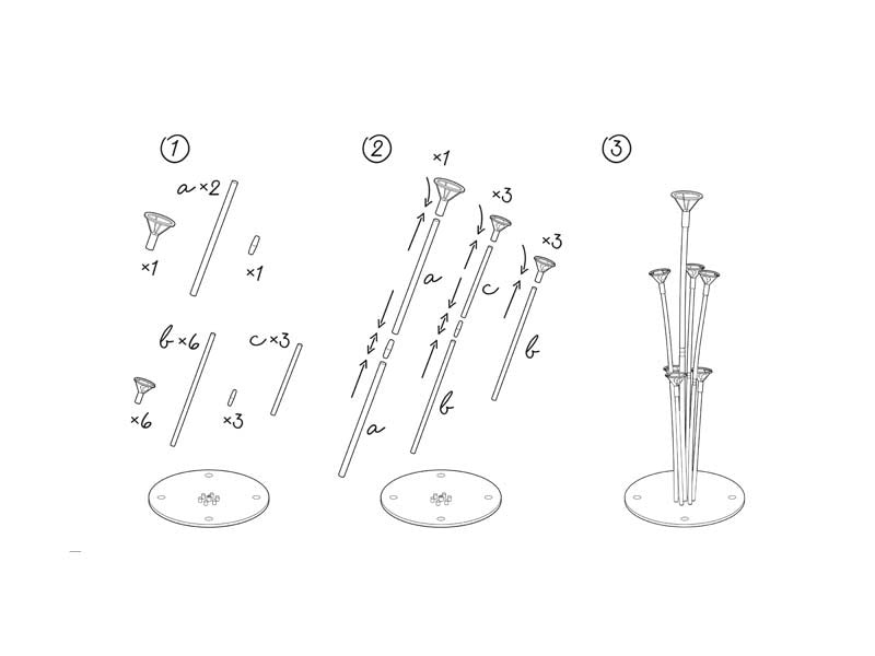 Soporte para globos blanco 72cm