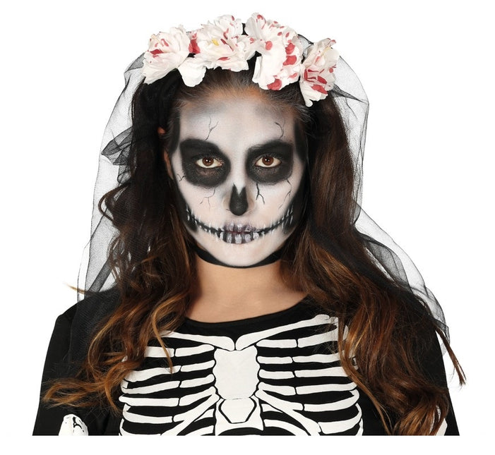 Diadema Flor de Halloween Velo